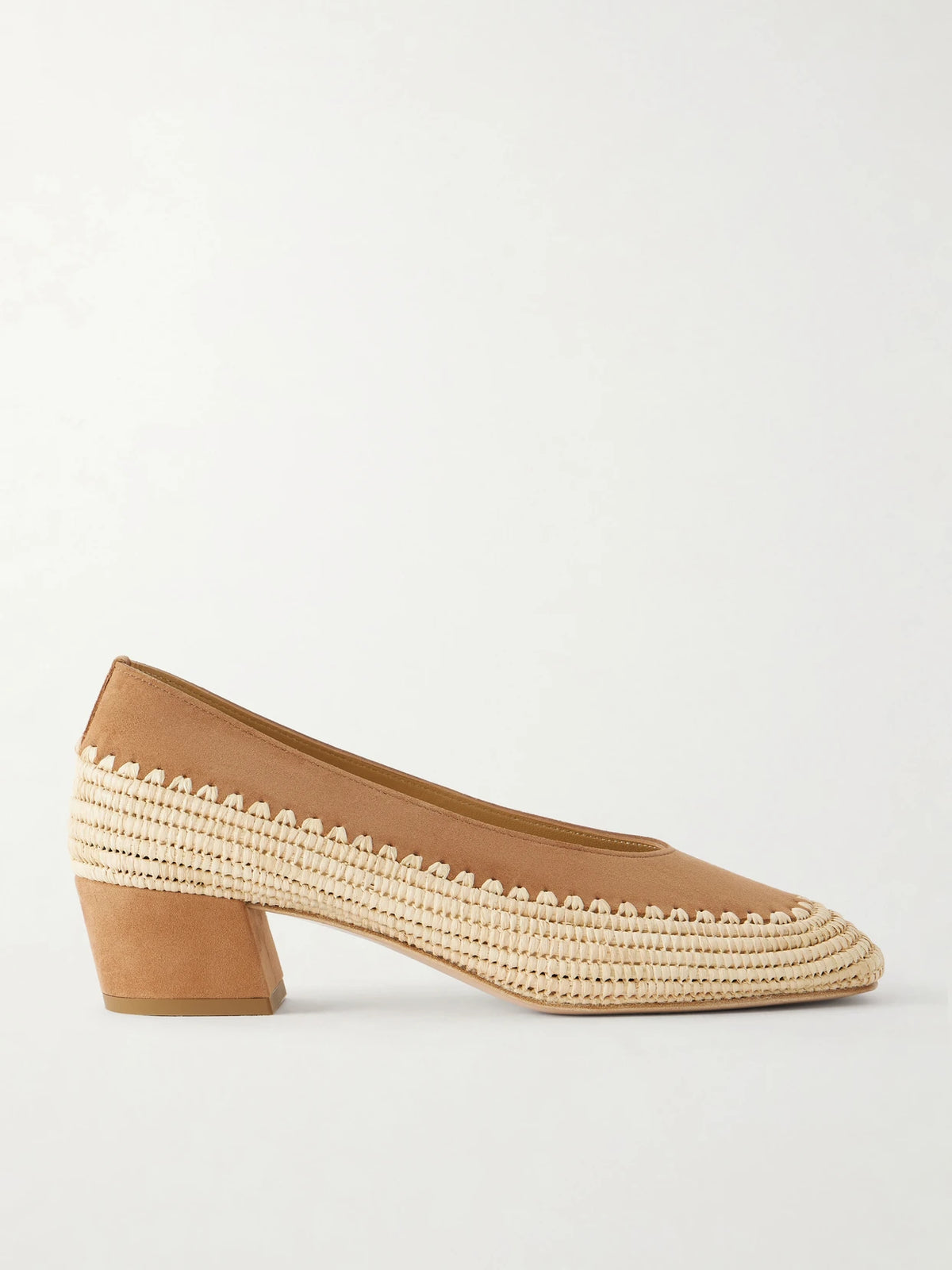Strength 40 Suede-trimmed Raffia Pumps