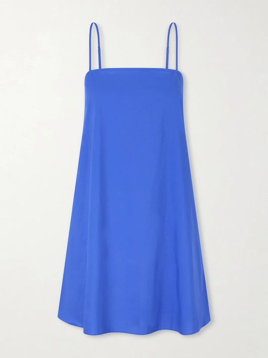 Image of Dresses. Product name - Sorra Cotton-poplin Mini Dress in Blue colour by brand - Faithfull