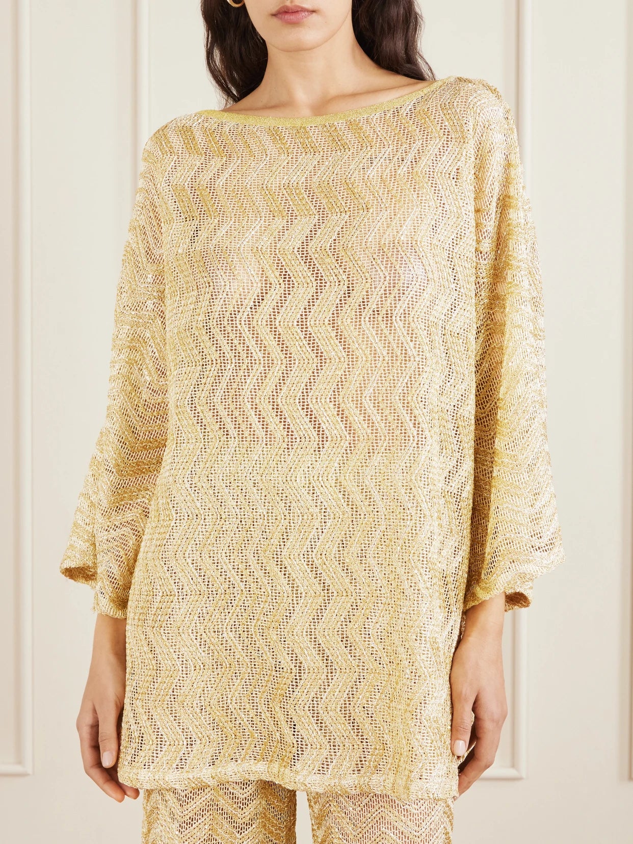 Mare Metallic Crochet-knit Cover-up