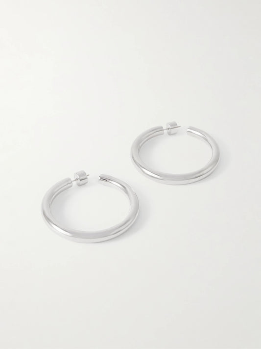 Natasha Baby Silver-tone Hoop Earrings