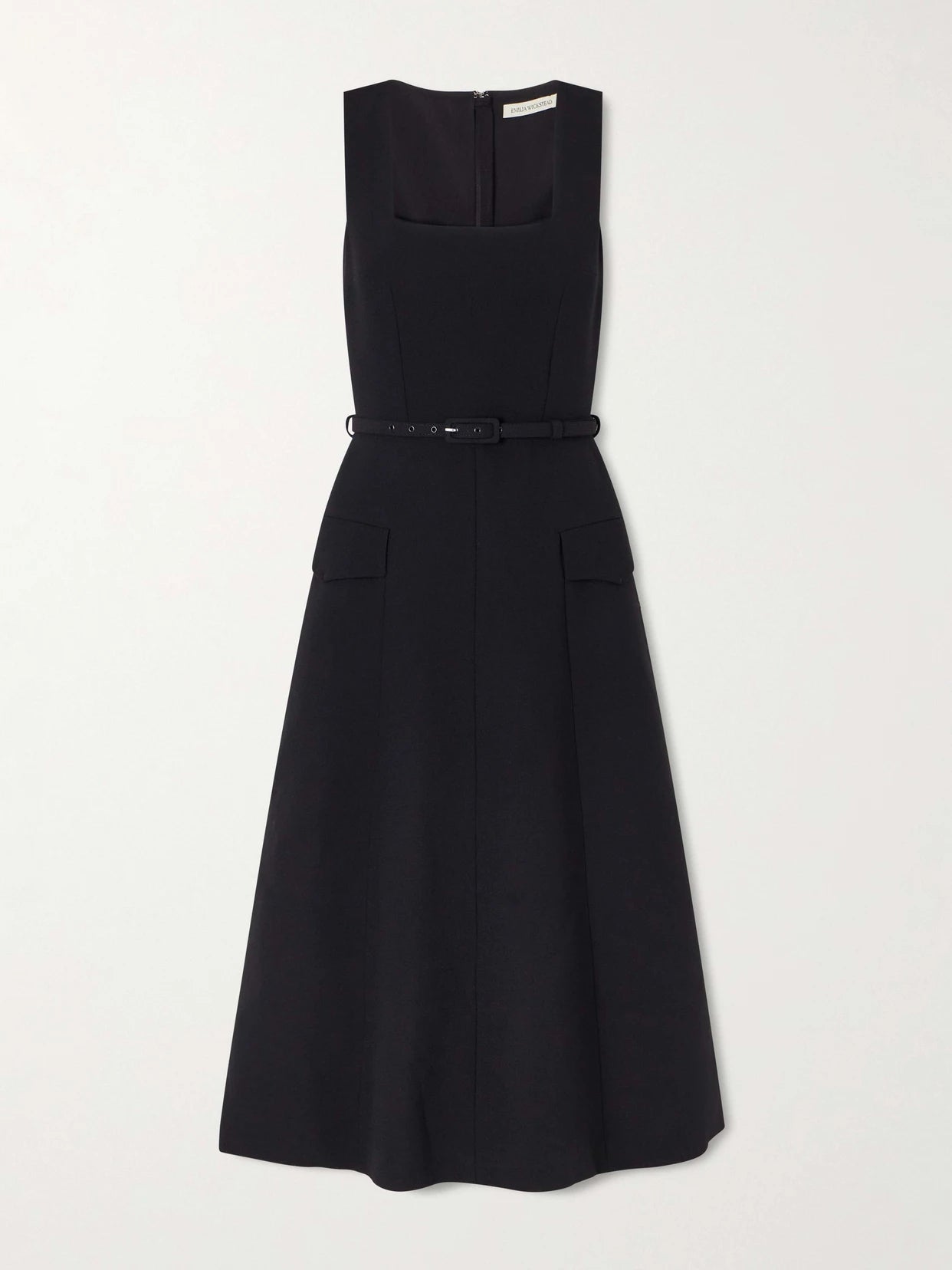 Image of Dresses. Product name - Petra Wool Crepe Dress in Black colour by brand - Emilia Wickstead