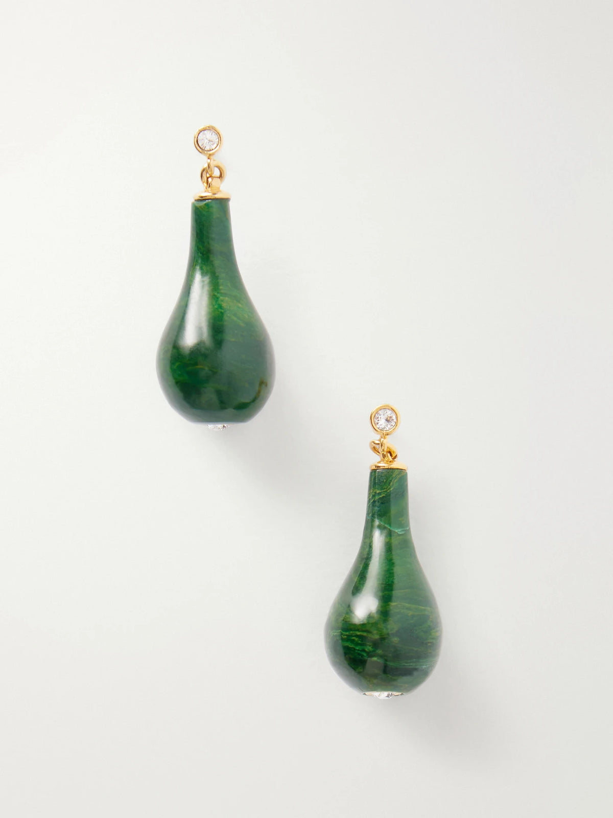 Drop Gold-plated Jade Earrings