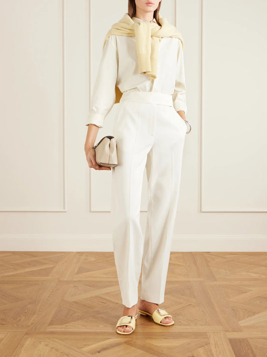 Image of Sandals. Product name - 20 Buckled Padded Leather Mules in Pastel yellow colour by brand - Roger Vivier