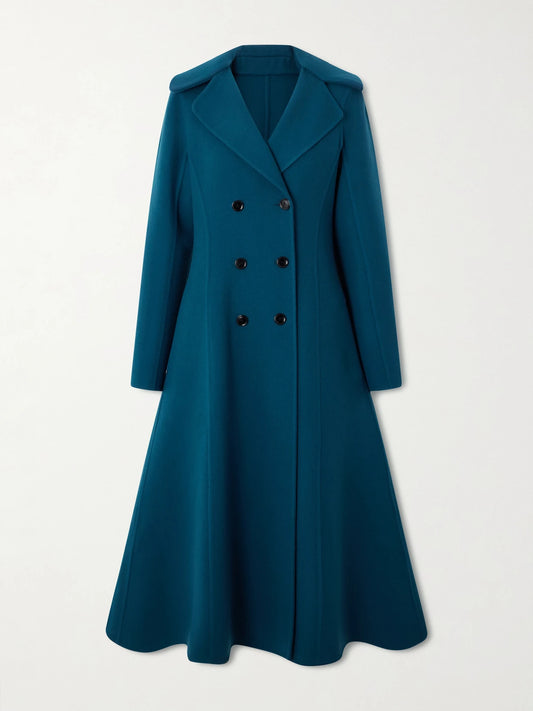 Image of Coats & Jackets. Product name - Double-breasted Wool Coat in Blue colour by brand - Alaïa