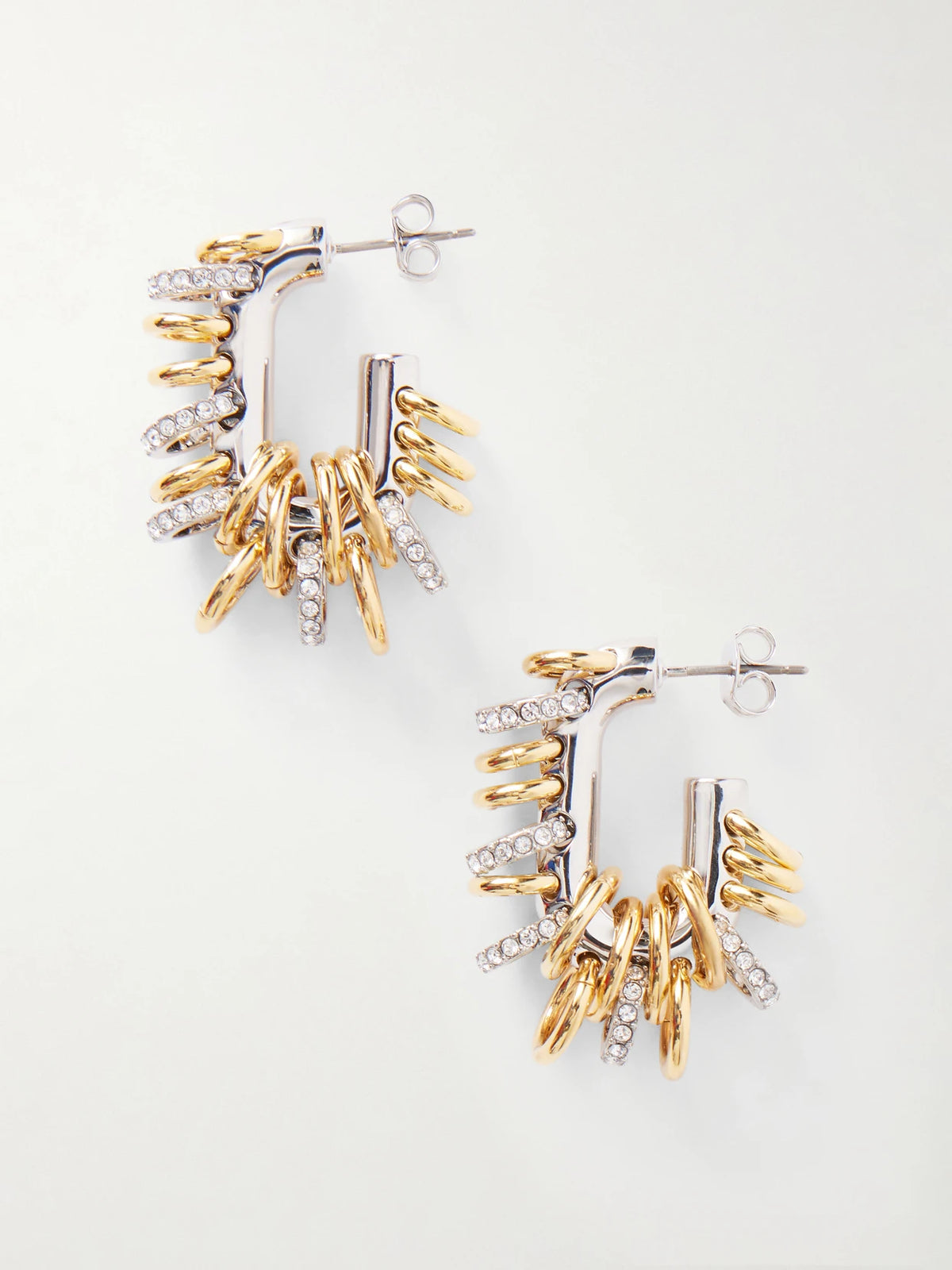 Punk Xl Two-tone Silver And Gold Earrings
