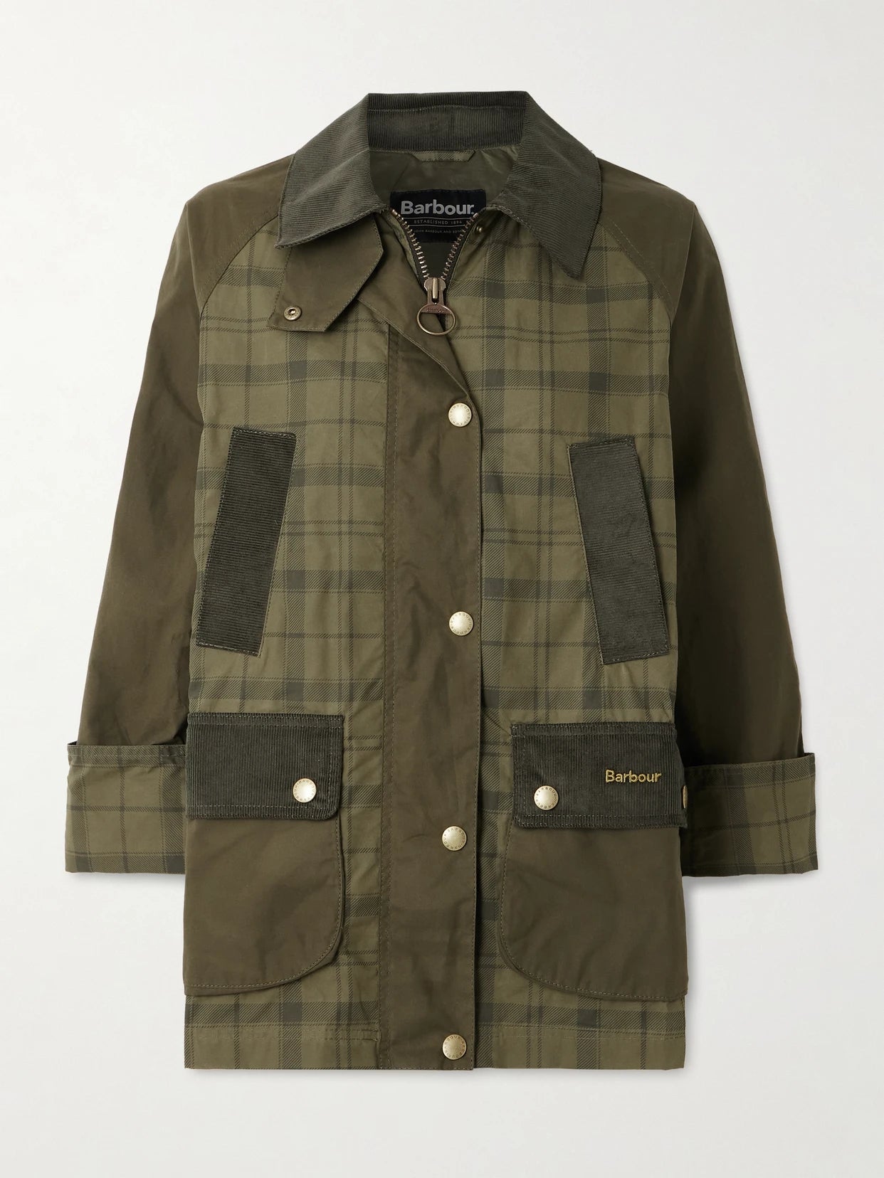 Beadnell Corduroy-trimmed Checked Cotton Jacket