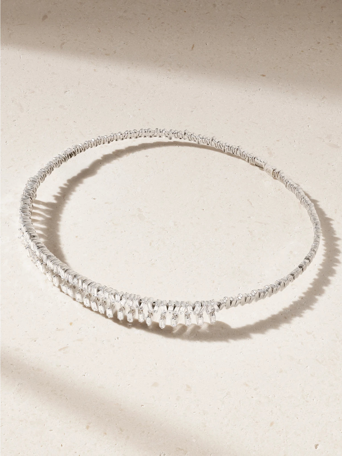 Suzanne Kalan 18-karat White Gold Diamond Necklace