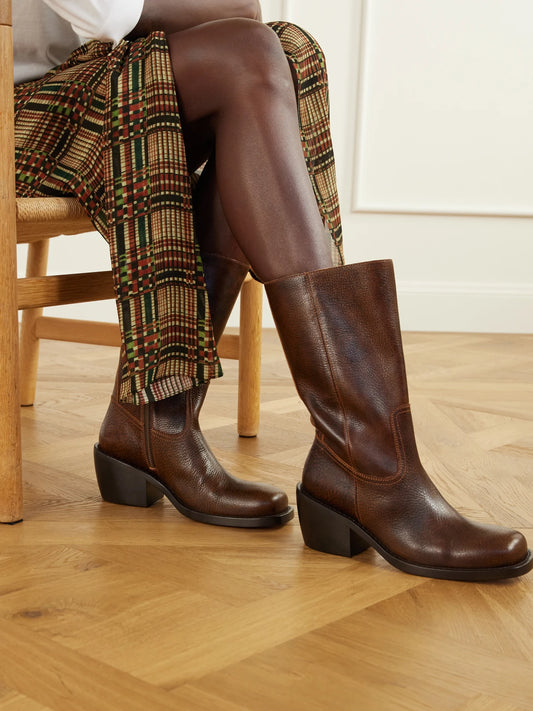Dries Van Noten Leather Knee Boots