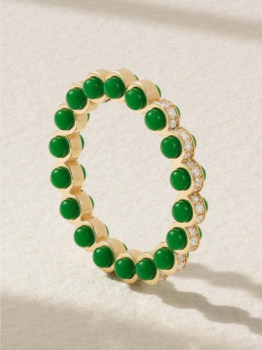 Atoms 18-karat Gold Diamond And Enamel Ring