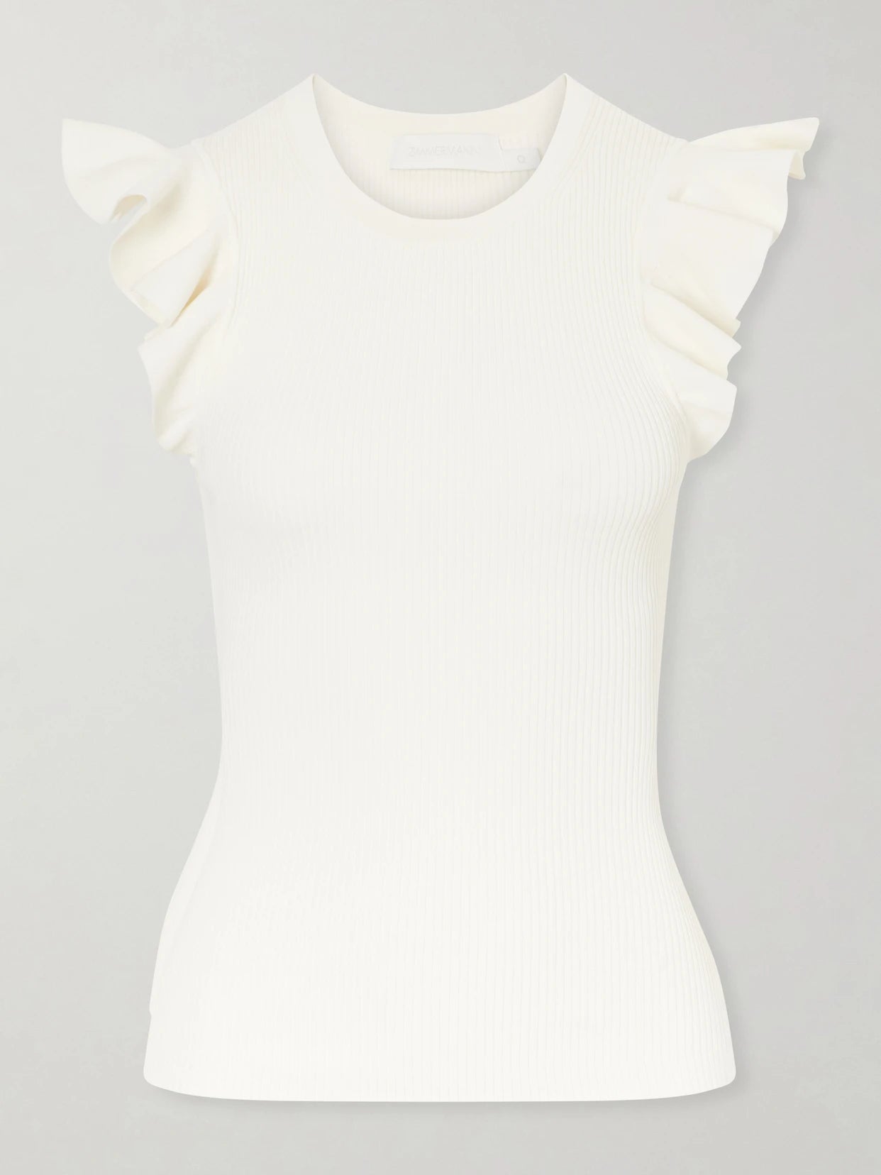 Aster Frill Racer Ribbed-knit Tank