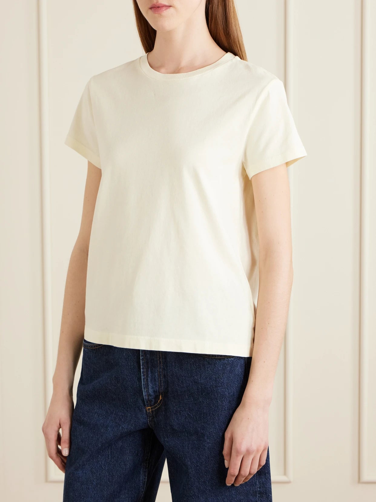 Adine Long Cotton-jersey T-shirt