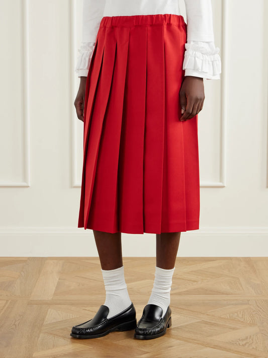 Comme des Garçons GIRL Pleated Gabardine Midi Skirt