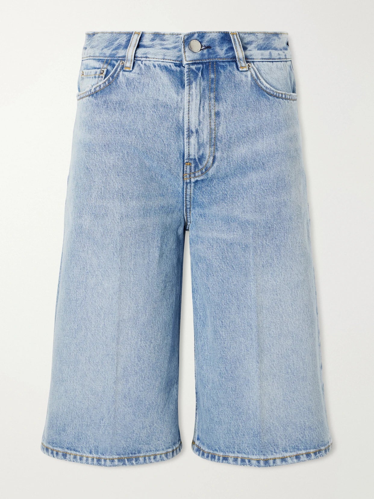 Organic Denim Straight-leg Shorts