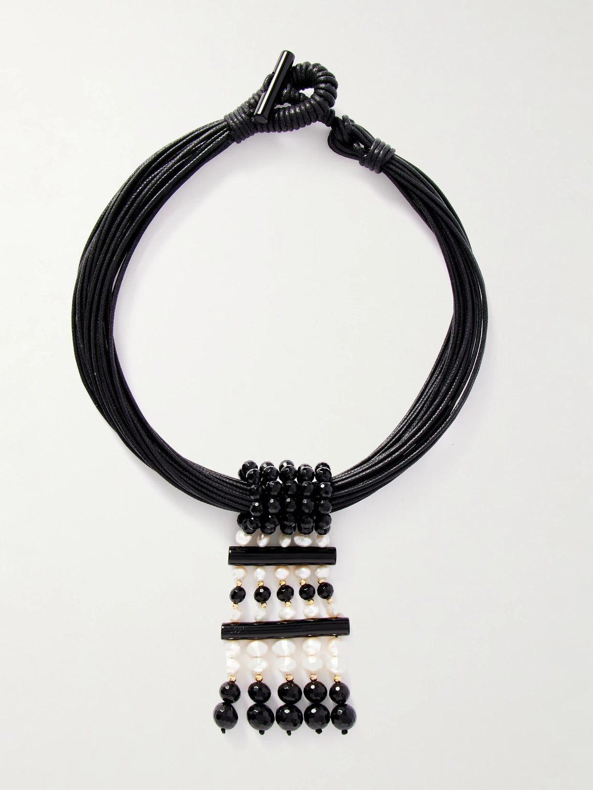 Sculptural Pearl, Onyx And 18-karat Gold Cord Necklace
