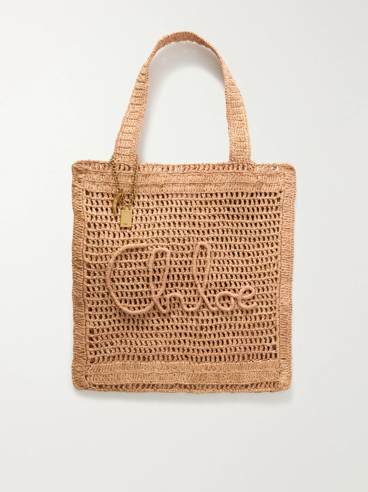 Summer Banana Embellished Raffia Tote