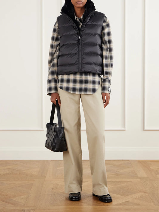 Image of Coats & Jackets. Product name - Canditi Reversible Quilted Shell And Plush Down Gilet in Black colour by brand - Max Mara