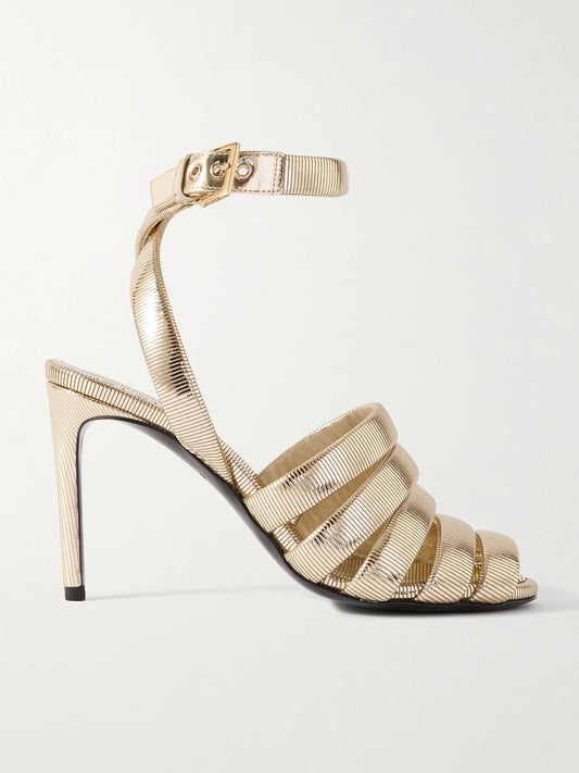 Metallic Leather Sandals