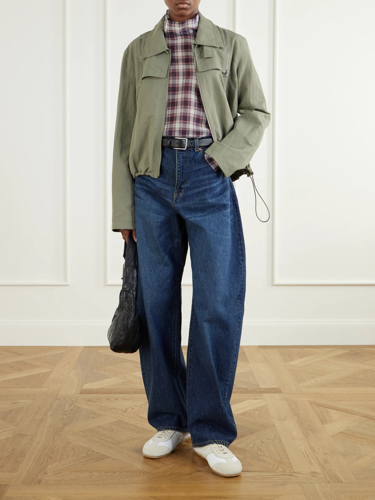 Image of Coats & Jackets. Product name - Cropped Shell Jacket in Army green colour by brand - Tibi