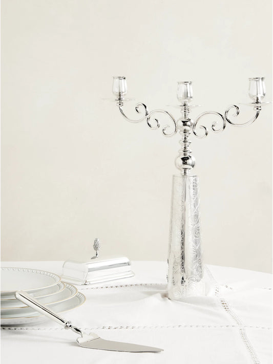 Image of Decor. Product name - Jardin D'eden Silver-plated Candelabra in Multi colour by brand - Christofle