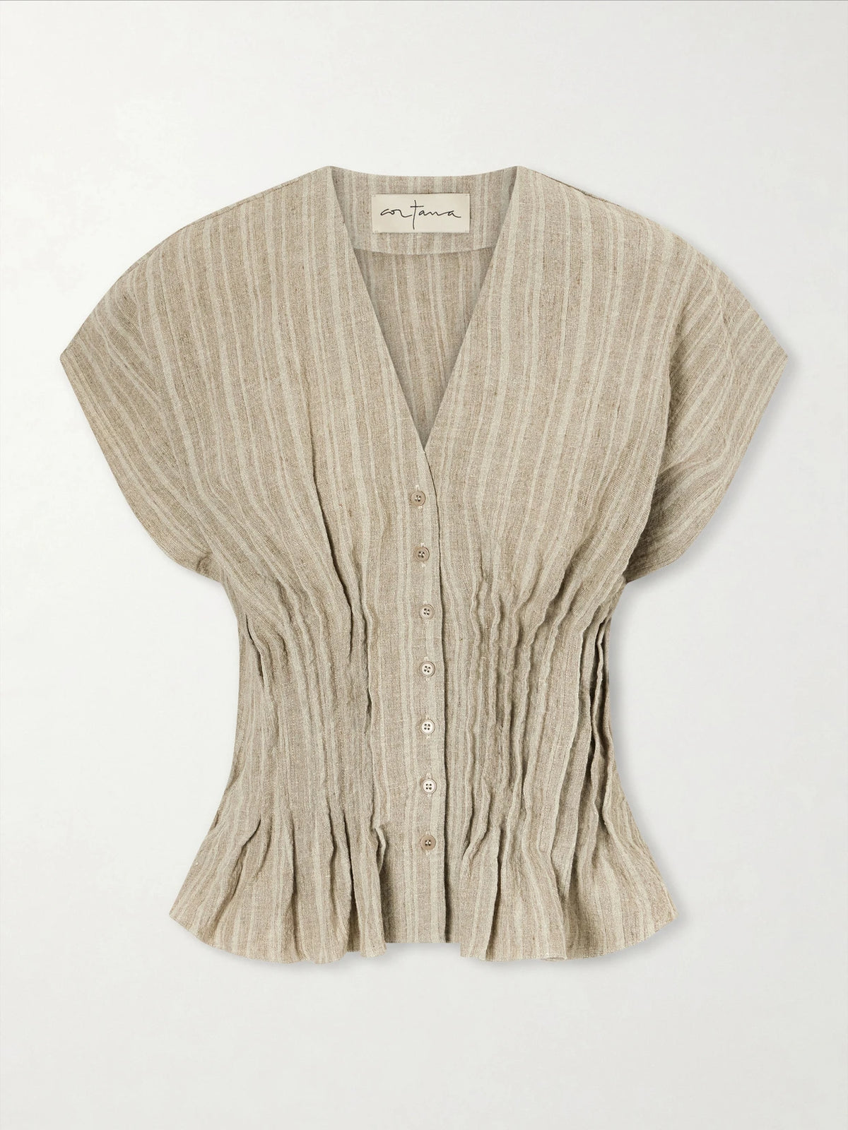 Camila Gathered Linen Top