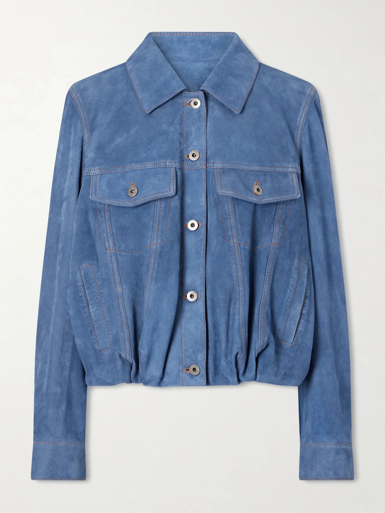 Gathered Suede Jacket