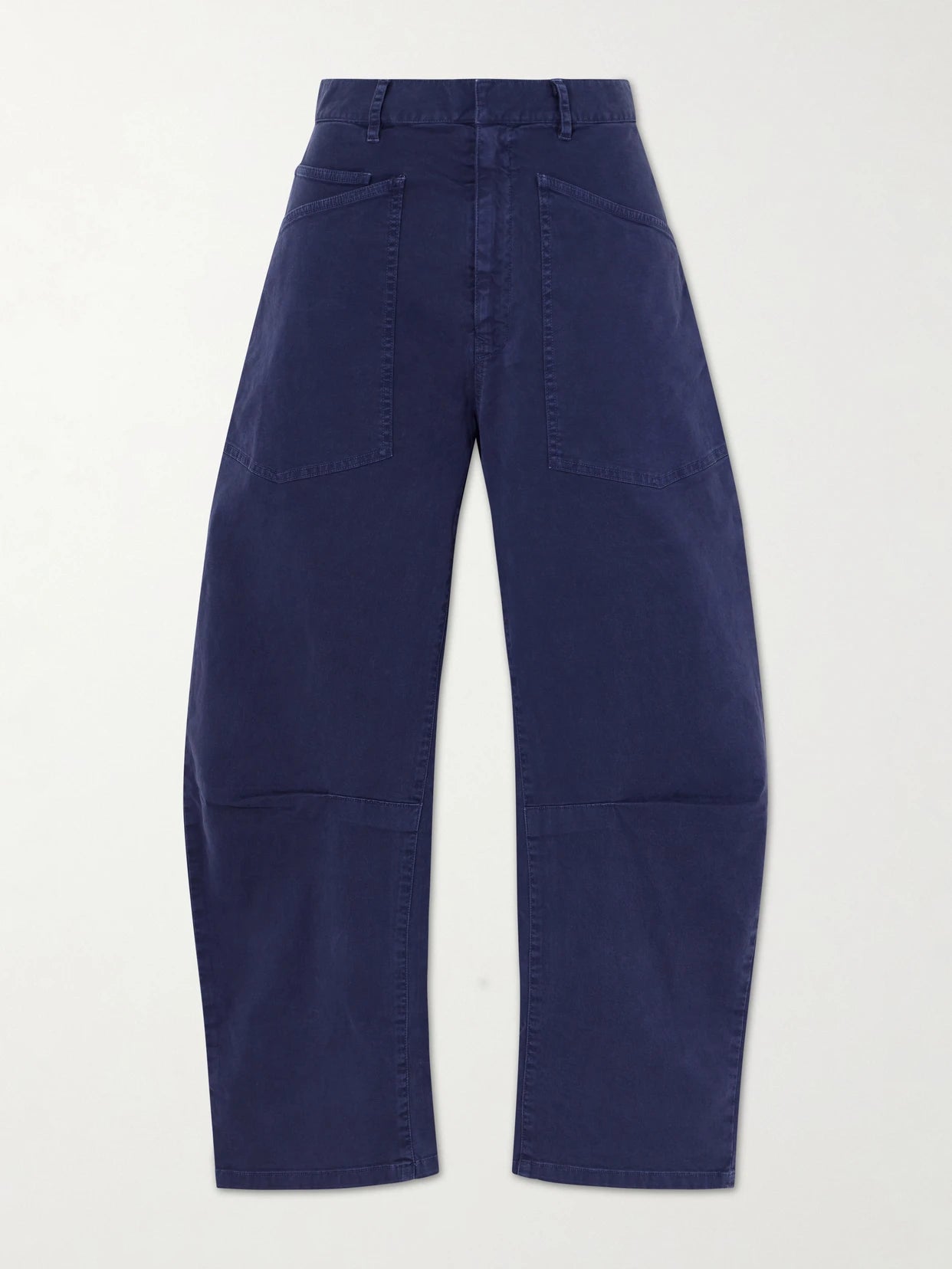 Shon Cotton-blend Twill Barrel-leg Pants