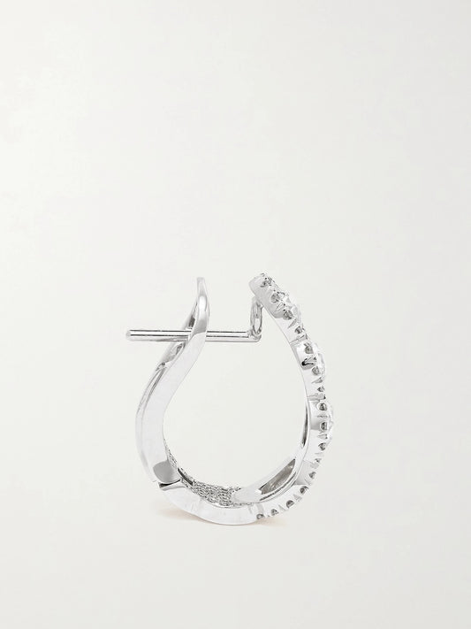 18-karat White Gold Diamond Hoop Earrings