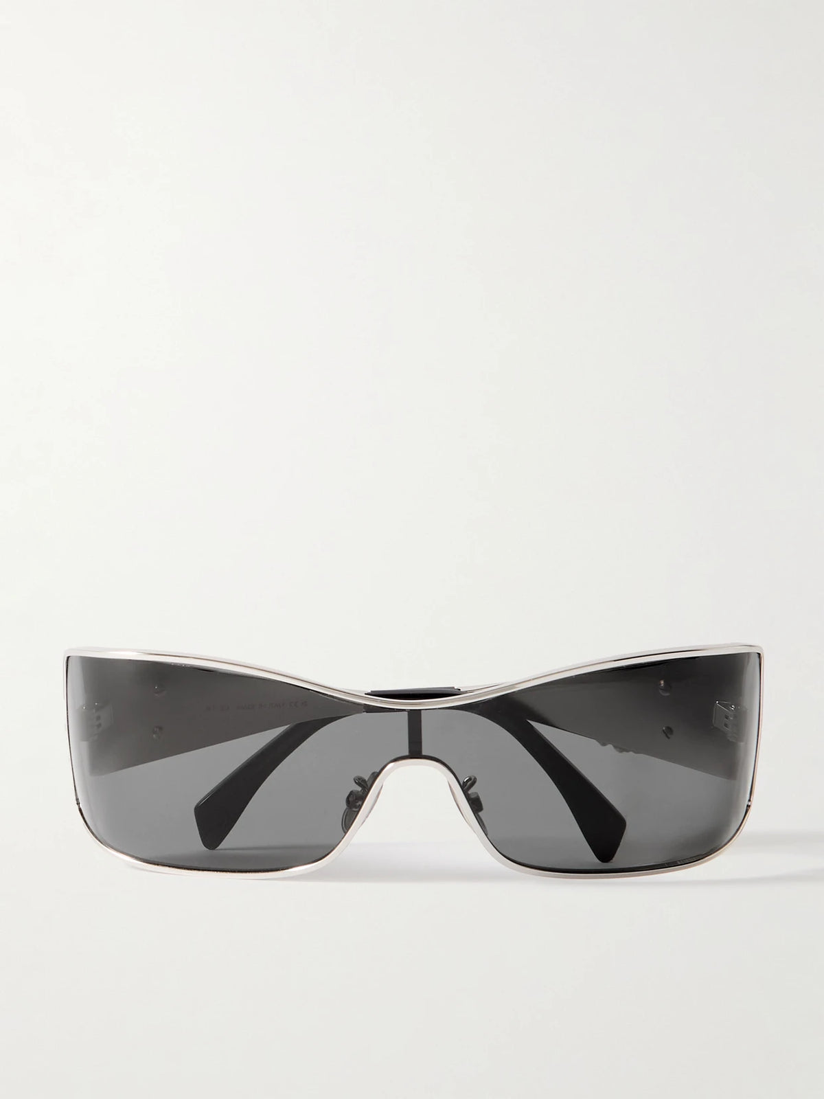 Rectangular-frame Silver-tone Sunglasses