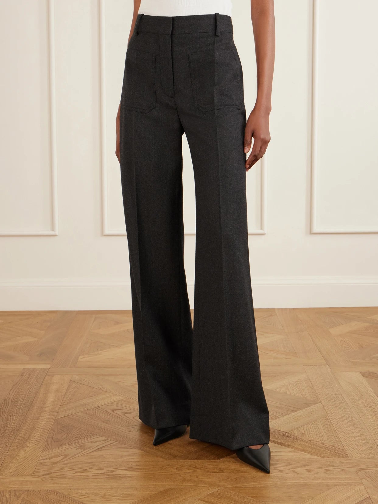 Alina Wide-leg Wool Pants