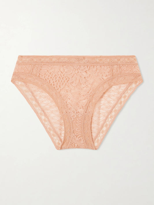 Image of Lingerie. Product name - Volubilis Aerienne Lace Briefs in Pink colour by brand - Eres