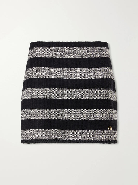 Striped Tweed Mini Skirt