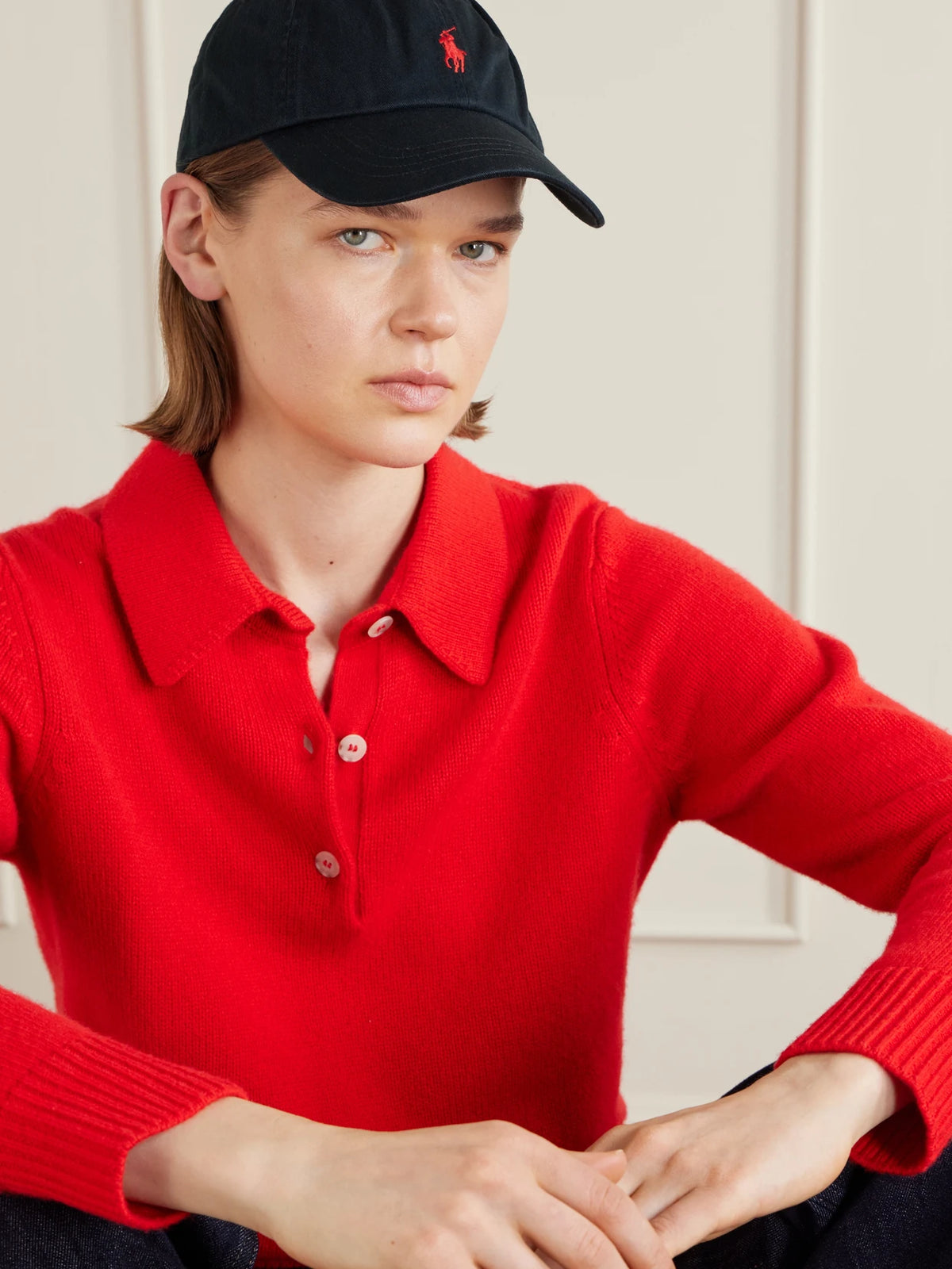 Image of Hats. Product name - Embroidered Cotton Twill Cap in Black colour by brand - Polo Ralph Lauren