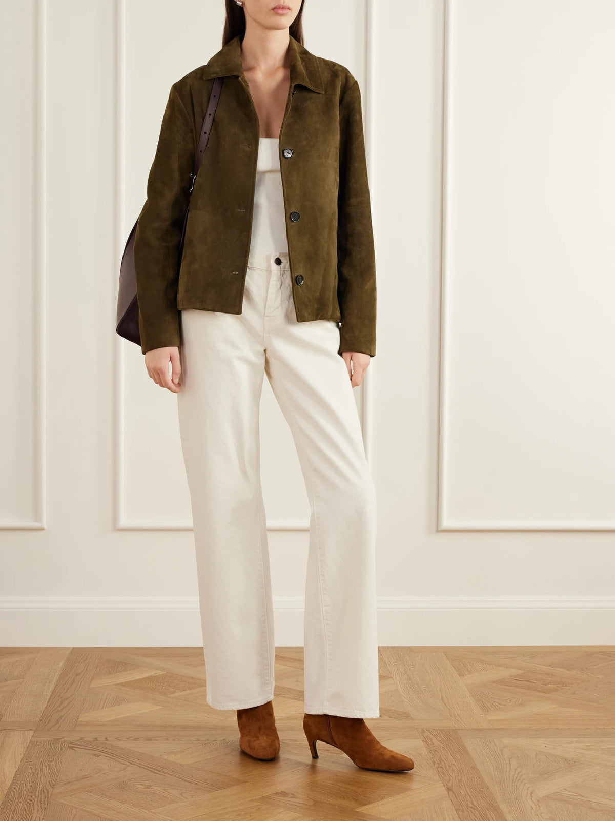 Image of Boots. Product name - Uma 60 Leather Ankle Boots in Tan colour by brand - Proenza Schouler