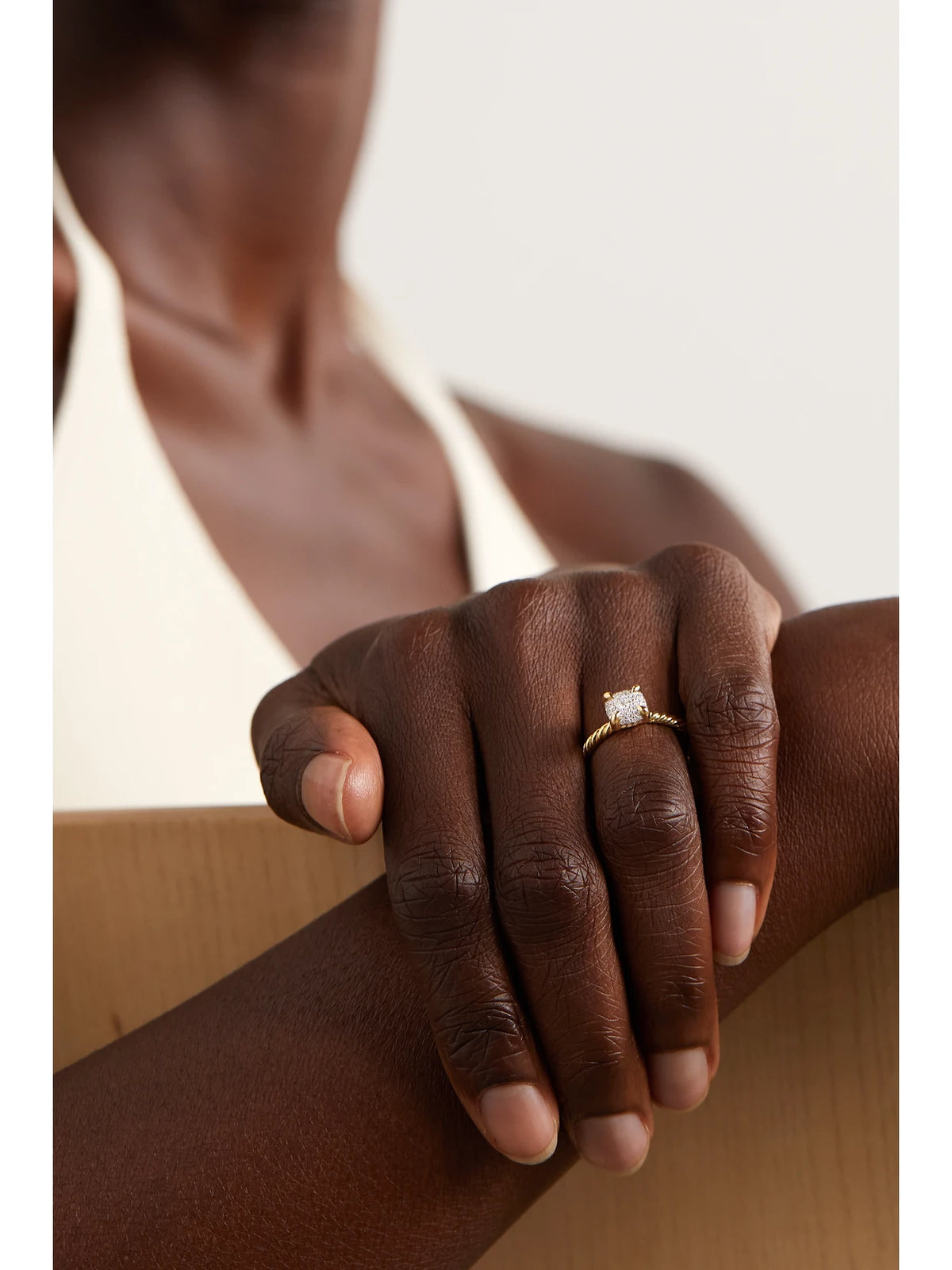 Image of Rings. Product name - Chatelaine 18-karat Gold Diamond Ring in Multi colour by brand - David Yurman