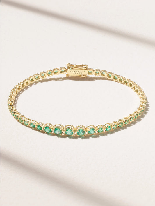 18-karat Gold Emerald Tennis Bracelet
