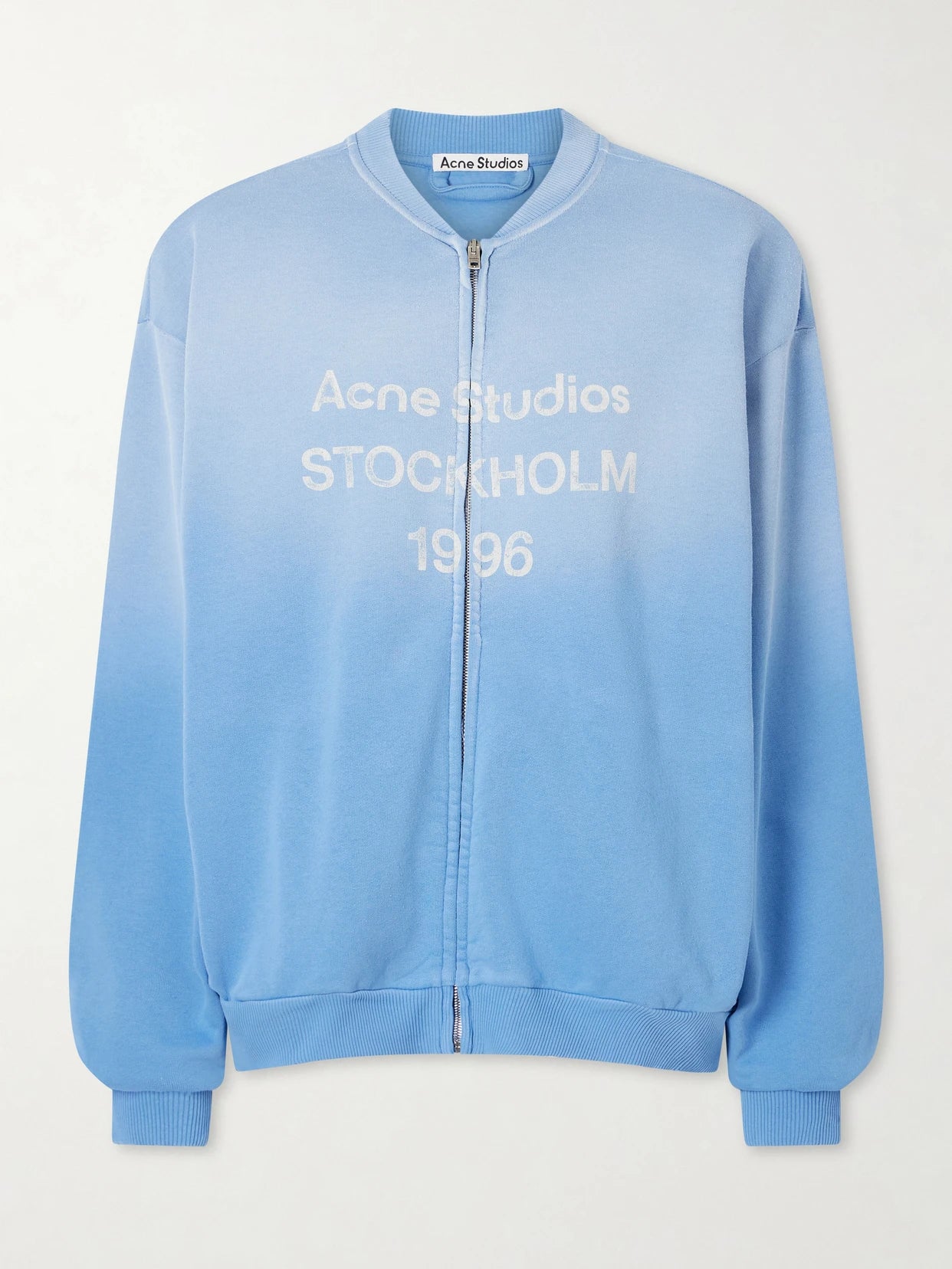 Fiah Garment-dyed Printed Cotton-blend Jersey Zip-up Sweatshirt