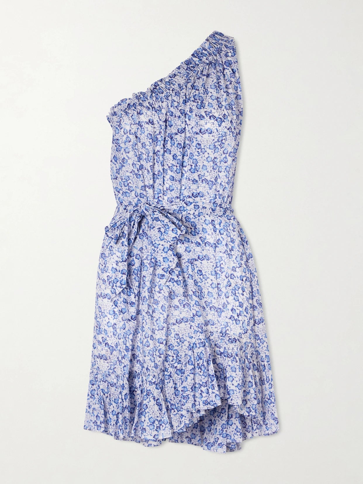 Image of Dresses. Product name - Estella Floral-print Organic Cotton Mini Dress in Blue colour by brand - MARANT ÉTOILE