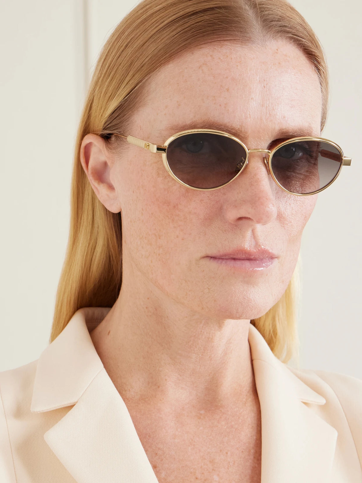 Image of Sunglasses. Product name - Diorcannage R1u Oval-frame Gold-tone Sunglasses in Multi colour by brand - DIOR Eyewear