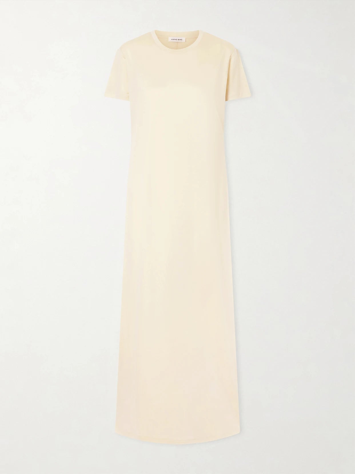 Image of Dresses. Product name - Wynne Tencel Lyocell-blend Jersey Maxi Dress in Cream colour by brand - Anine Bing
