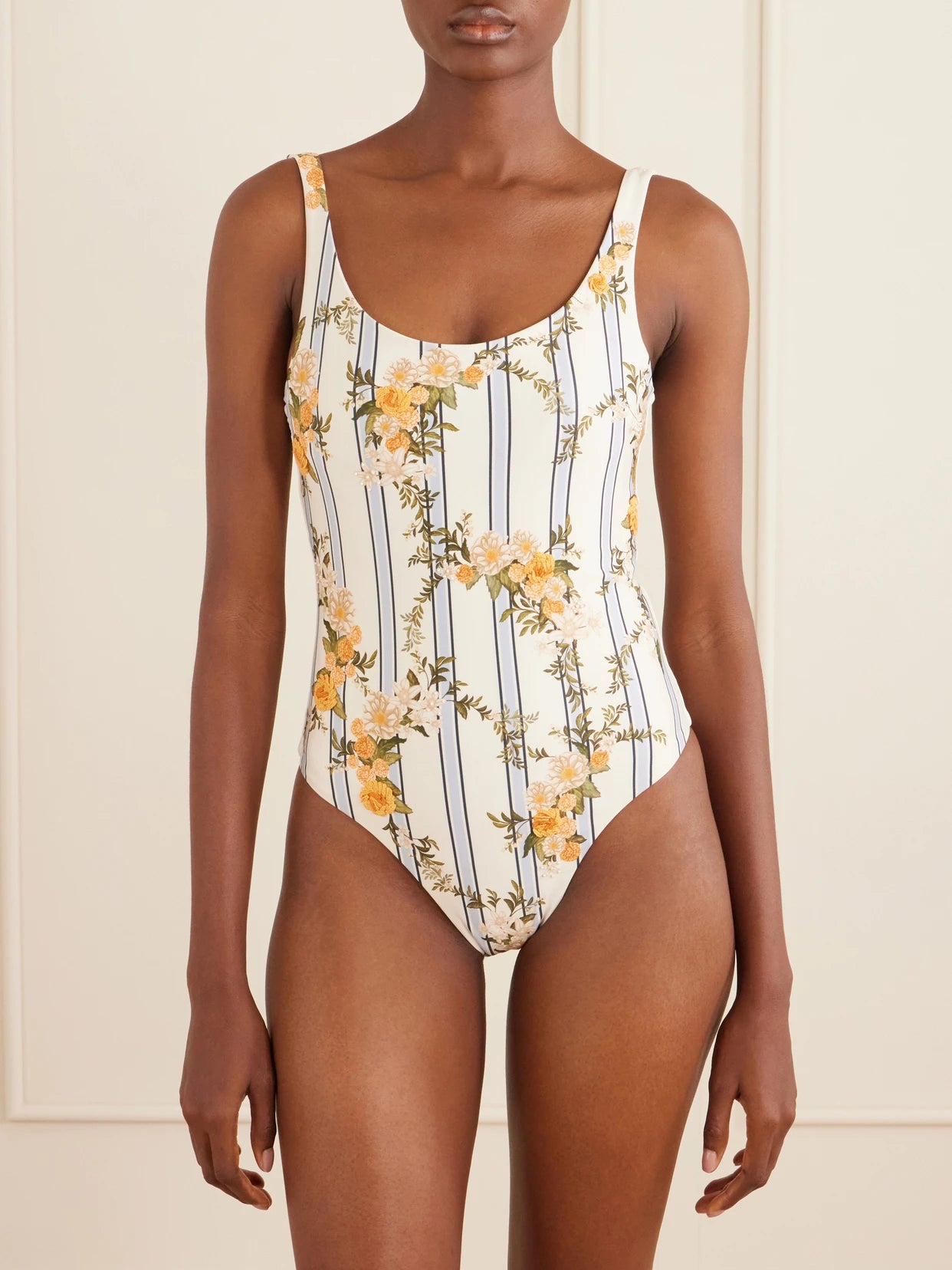Gema Valle Bead-embellished Printed Stretch Recycled Swimsuit