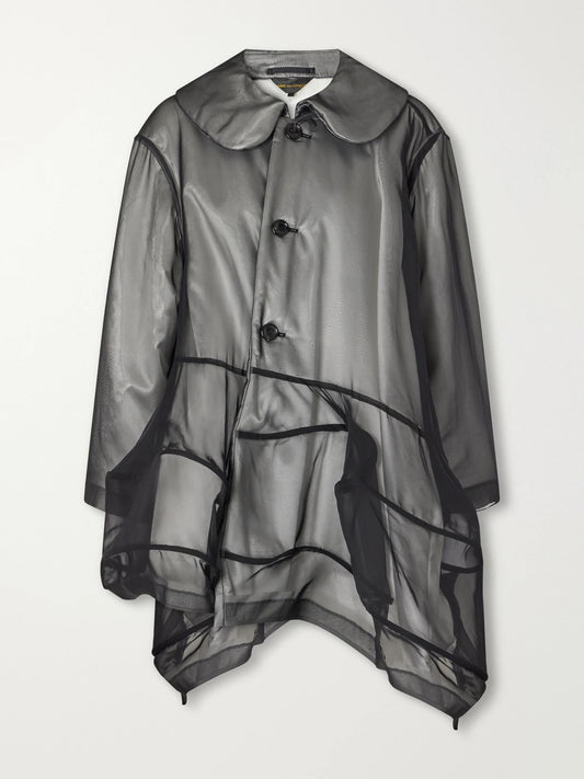 Comme des Garçons Layered Georgette And Padded-satin Coat