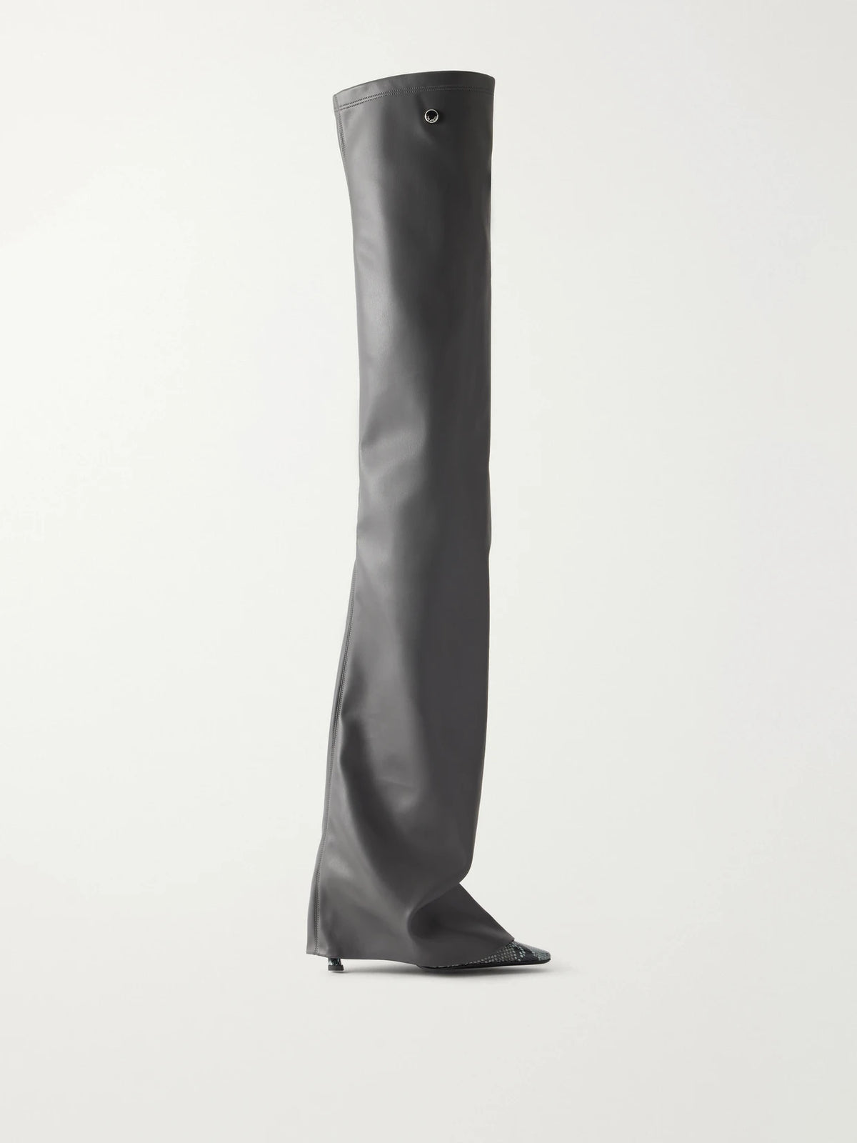 Attico Robin 95 Layered Snake-effect And Glossed Over-the-knee Boots