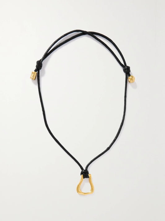 Alighieri + Net Sustain The Mini Link Of Wanderlust Gold-plated Cord Necklace