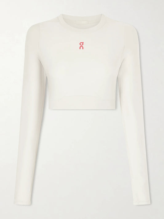 Year Of The Horse Cropped Mesh-trimmed Stretch Recycled Top