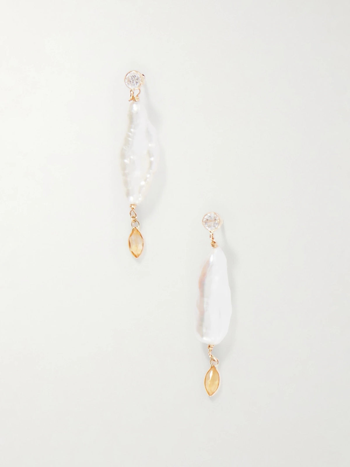 Marisol 14-karat Gold, Citrine, Sapphire And Pearl Earrings