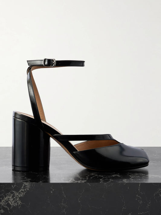 Tabi Split-toe Glossed Leather Pumps