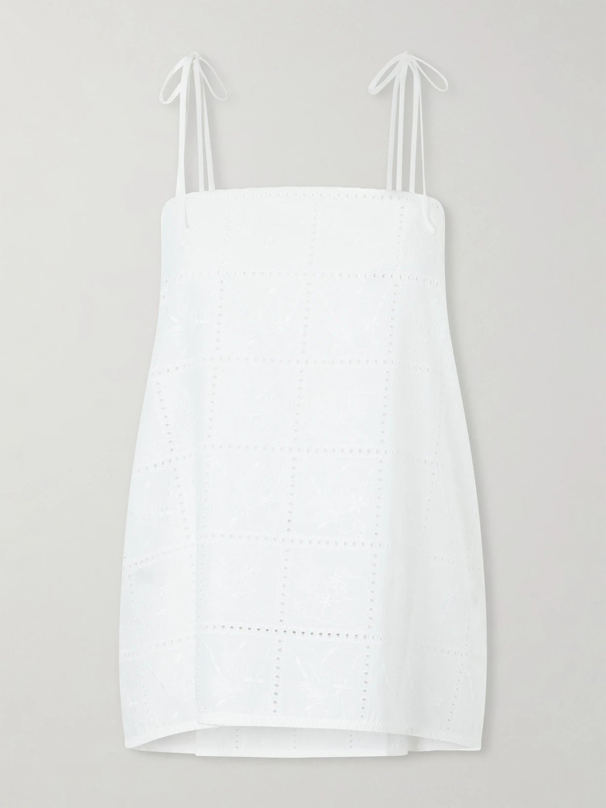 Image of a model wearing Tops. Product name - Mora Broderie Anglaise Tank in Unknown colour by brand - Faithfull