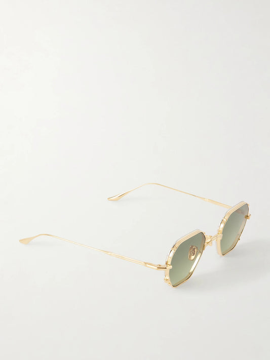 Verlaine Round-frame Gold-tone Sunglasses