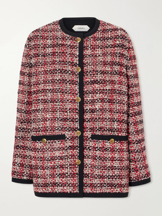 Versace Wool-blend Bouclé Tweed Jacket