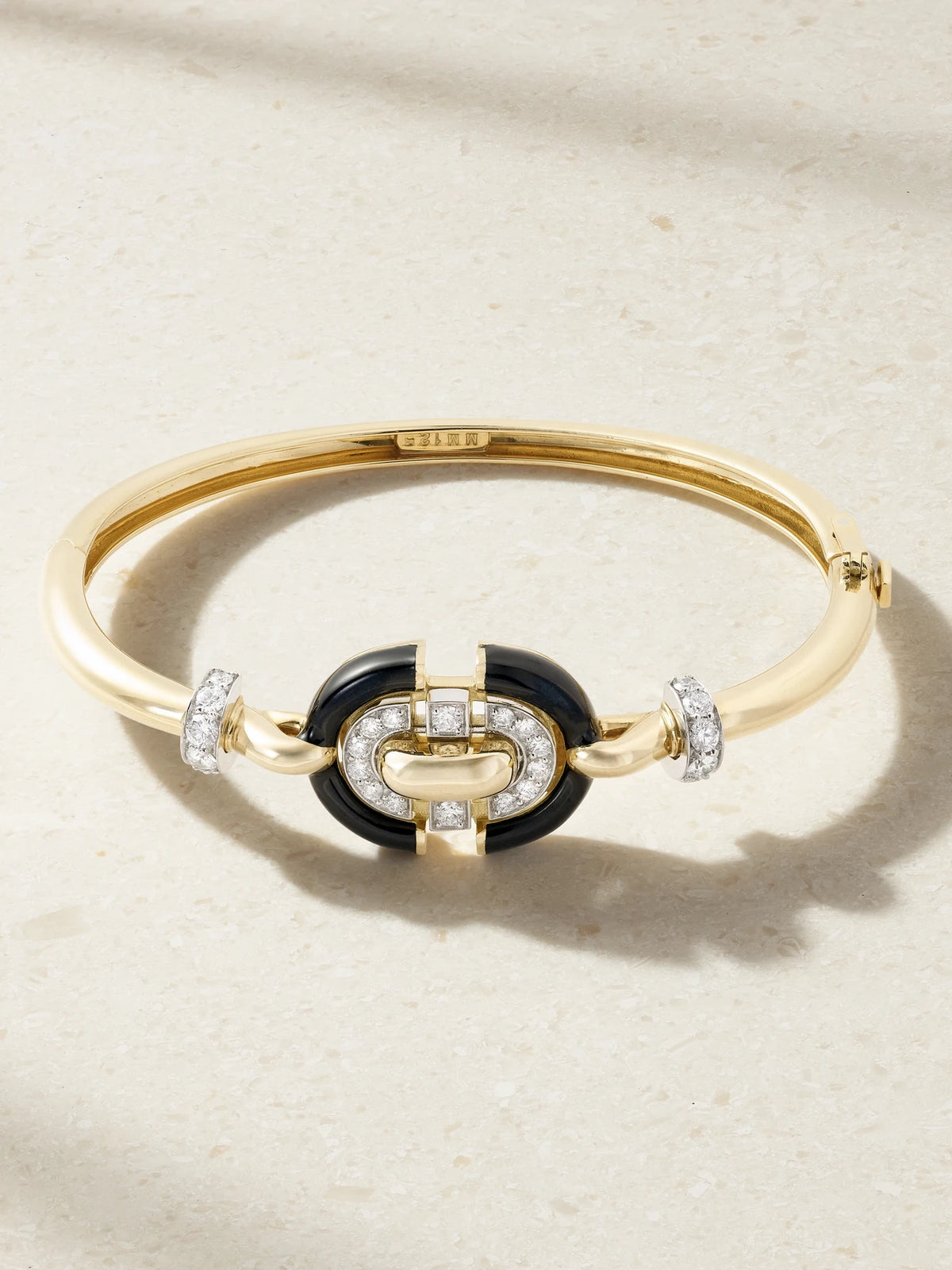 Unity 18-karat Gold And Platinum, Diamond And Enamel Bracelet